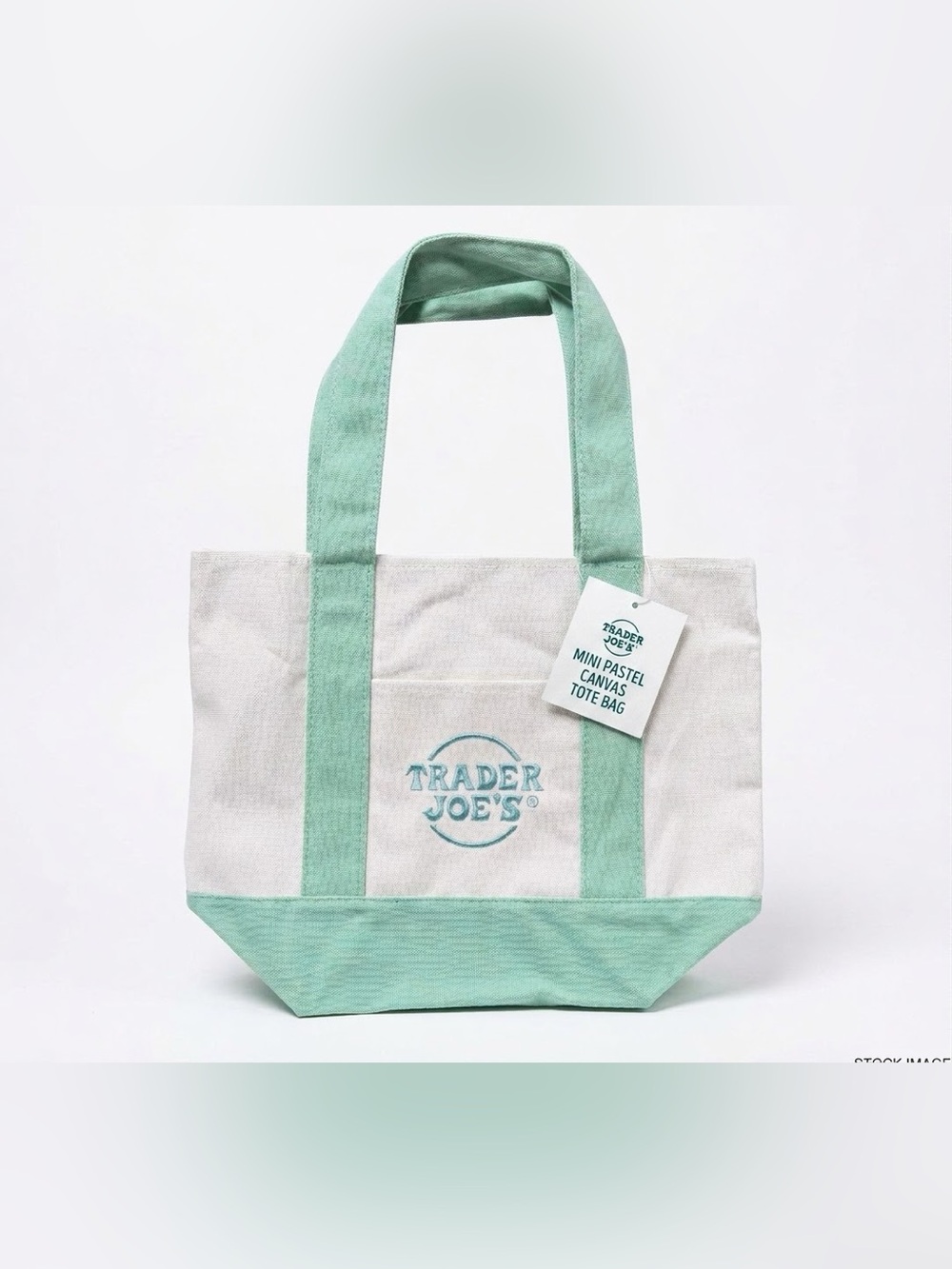 Pastel Green - NWT Trader Joe’s Mini Canvas Tote Bag